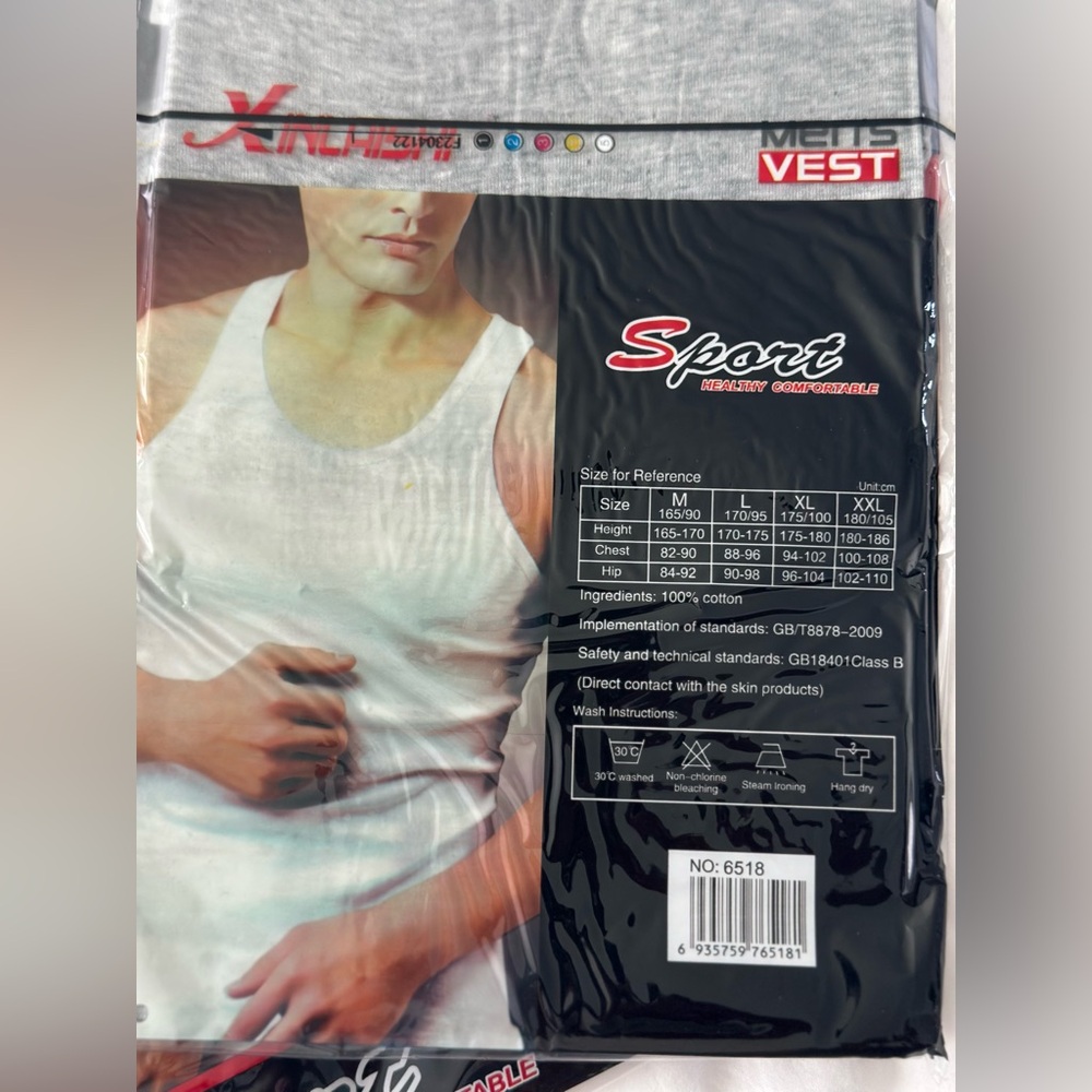 Pack of 8 Men’s Cotton Tank - Picture 2 of 6